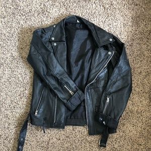 Leather Motorcycle Biker Jacket